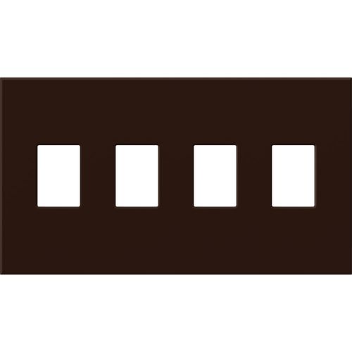 Main product image of Architectural 4 Gang Wall Plate for Nova T Dimmers and Switches, Matte Finish, Brown,