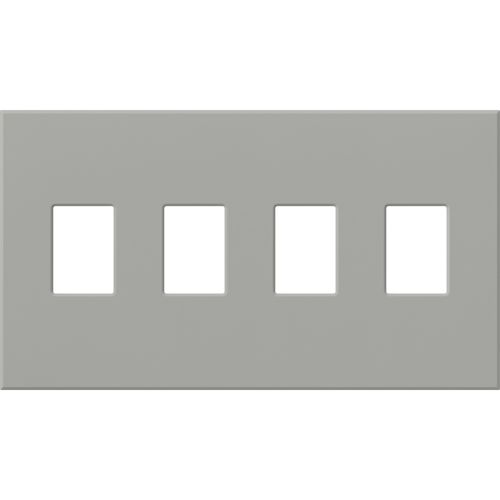 Main product image of Architectural 4 Gang Wall Plate for Nova T Dimmers and Switches, Matte Finish, VWP-4-GR, Gray
