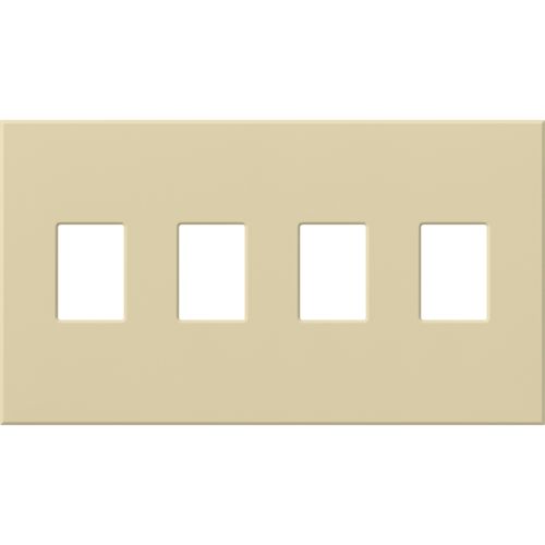 Main product image of Architectural 4 Gang Wall Plate for Nova T Dimmers and Switches, Matte Finish, VWP-4-IV, Ivory