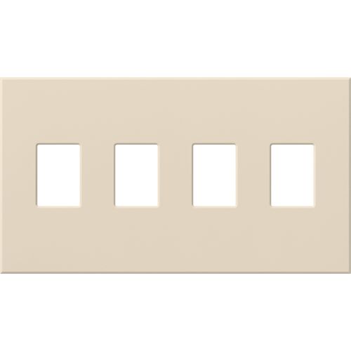 Main product image of Architectural 4 Gang Wall Plate for Nova T Dimmers and Switches, Matte Finish, Light Almond