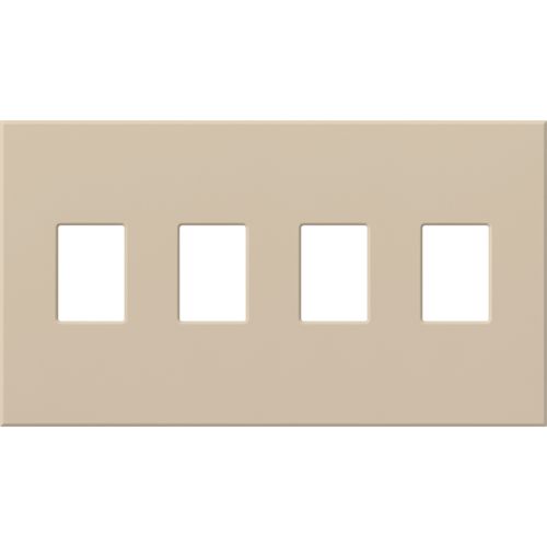 Main product image of Architectural 4 Gang Wall Plate for Nova T Dimmers and Switches, Matte Finish, VWP-4-TP, Taupe