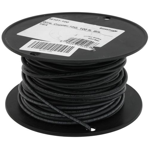 Main product image of Spool of Stranded Copper Wire, 10 GA (Black, 100 ft)