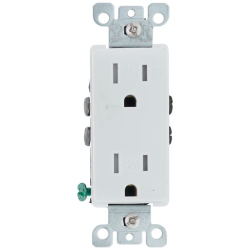 Main product image of Decora Weather/Tamper Resistant Duplex Receptacle Outlet - White (15A, 125V)