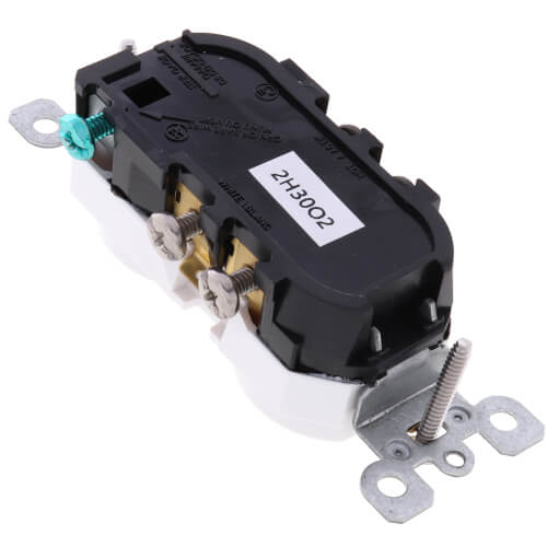Main product image of 2 Pole Tamper/Weather Straight Blade Duplex Receptacle, NEMA 5-20R - White (20A, 125V)