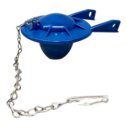 Main product image of 2" Blue Vinyl Toilet Flapper w/ 9" Stainless Steel Chain & Hook
