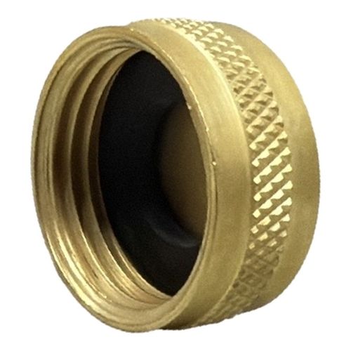 Main product image of 3/4" Female Hose Brass Garden Hose Cap with Washer (Lead Free)