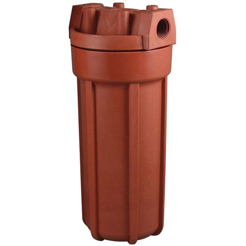 Main product image of 10" Full Flow Red Housing and Red Cap with 3/4" Port and Pressure Relief Valve