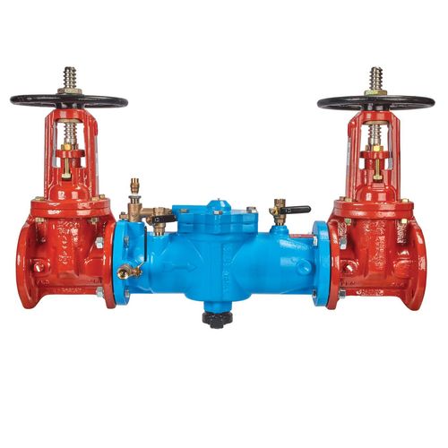 Main product image of 3" Cast Iron Reduced Pressure Zone Backflow Preventer Assembly, OSY Shutoff, w/ Backflow Flood Sensor (Lead Free)