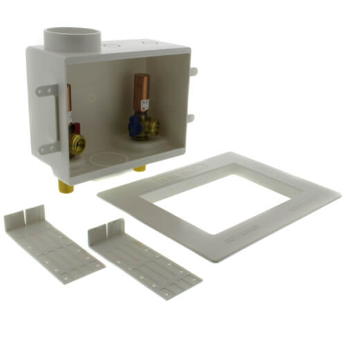 1/2" Sweat Washing Machine Outlet Box w/ Water Hammer Arrestors