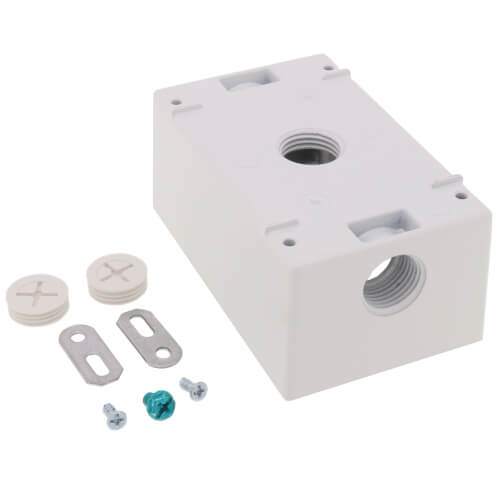 Main product image of Single Gang 1/2" 3 Holes Weather Proof Box (White)