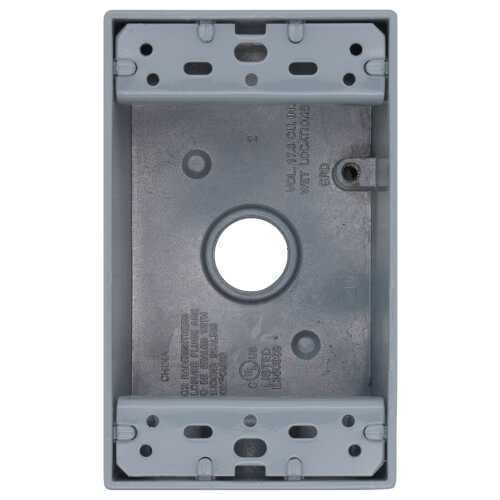 Main product image of Single Gang 1/2" 4 Holes Weather Proof Box (Gray)