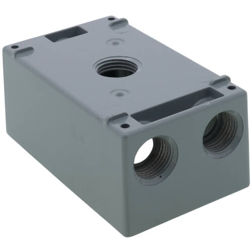 Main product image of Single Gang 1/2" 4 Holes Weather Proof Box (Gray)