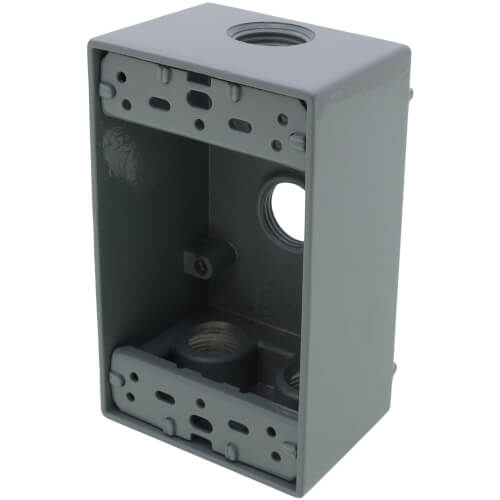 Main product image of Single Gang 1/2" 4 Holes Weather Proof Box (Gray)