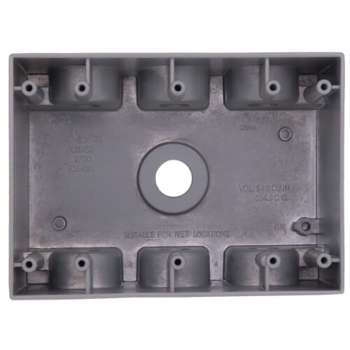 Main product image of Triple Gang 1/2" 7 Holes Weather Proof Box (Gray)