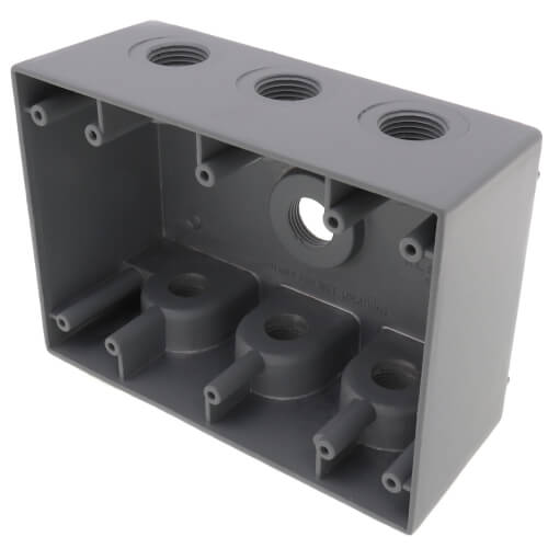 Main product image of Triple Gang 1/2" 7 Holes Weather Proof Box (Gray)