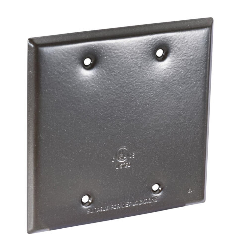 Main product image of Double Gang Weatherproof Blank Cover w/ Gasket (Bronze)