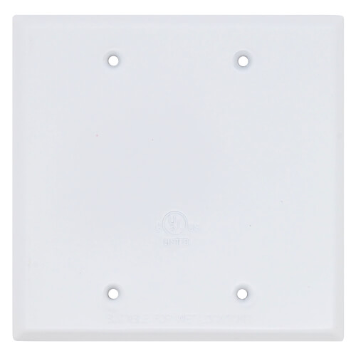 Main product image of Double Gang Weatherproof Blank Cover w/ Gasket (White)