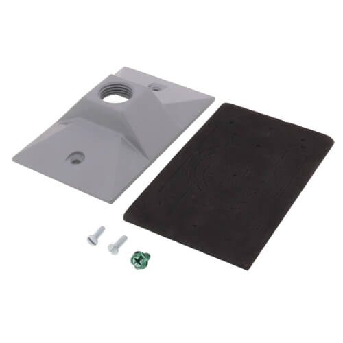 Main product image of Single Gang Weatherproof Rectangle Cover, 1/2" KO (Gray)