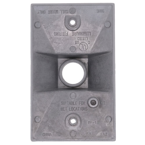 Main product image of Single Gang Weatherproof Rectangle Cover, 1/2" KO (Gray)
