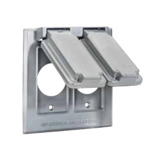 Main product image of Double Gang Weatherproof 15A Receptacle Switch Cover (Gray)