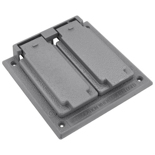 Main product image of Double Gang Weatherproof Duplex/GFCI Cover (Gray)