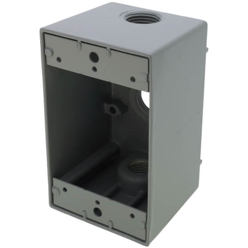 Main product image of Single Gang 1/2" 3 Holes Deep Weather Proof Box (Gray)