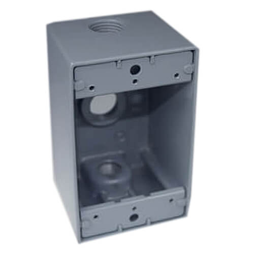Main product image of Single Gang 1/2" 3 Holes Deep Weather Proof Box (White)
