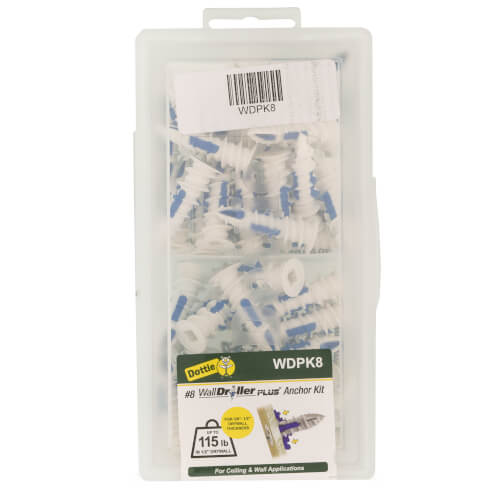WDPK8 LH Dottie WDPK8 8 Nylon Walldriller Plus Anchor Kit w/Pan