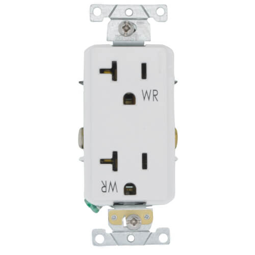 Main product image of Decora Plus Weather Resistant Duplex Receptacle - White (20A, 125V, 2P)