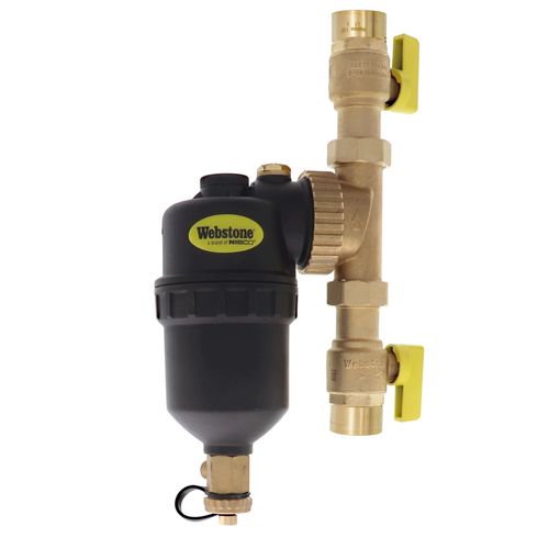 Main product image of 3/4" Sweat Brass Magnetic Boiler Filter with Isolation Valves