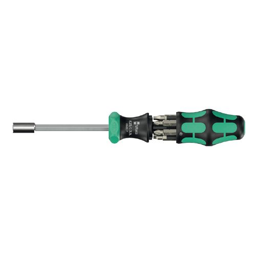 Main product image of Wera Kraftform Kompakt 27 RA 2 Ratcheting Multi-Bit Screwdriver, 1/4" Hex Drive with 6 Bits