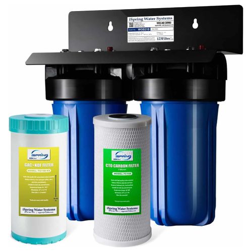 Main product image of 2-Stage Whole House Water Filtration System w/ Sediment CTO Filter & KDF  Plus GAC Carbon Filter