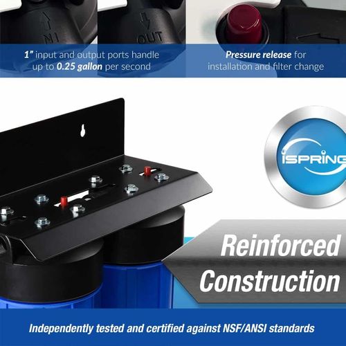 Main product image of 2-Stage Whole House Water Filtration System w/ Sediment CTO Filter & KDF  Plus GAC Carbon Filter