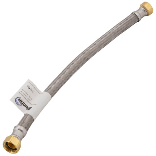 3/4" FIP Braided Hose Water Heater Connector, Lead Free (18" Length)