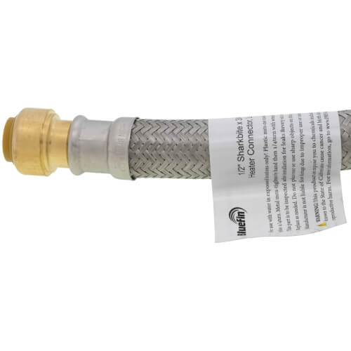 Main product image of 1/2" Push Fit x 3/4" FIP Braided Water Heater Connector, Lead Free (12" Length)