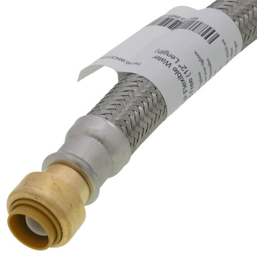 Main product image of 1/2" Push Fit x 3/4" FIP Braided Water Heater Connector, Lead Free (12" Length)