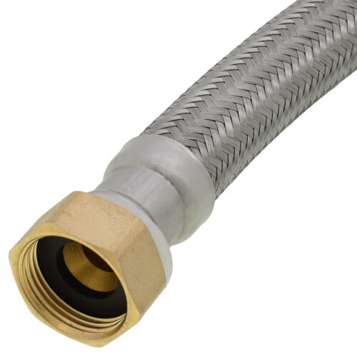 Main product image of 1/2" Push Fit x 3/4" FIP Braided Water Heater Connector, Lead Free (12" Length)