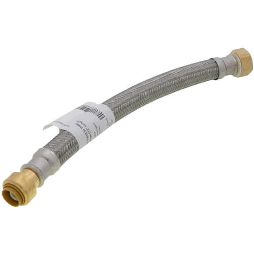 Main product image of 1/2" Push Fit x 3/4" FIP Braided Water Heater Connector, Lead Free (12" Length)
