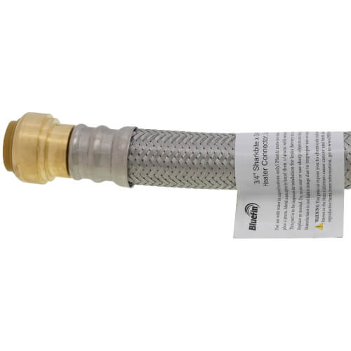 Main product image of 3/4" Push Fit x 3/4" FIP Braided Water Heater Connector, Lead Free (15" Length)