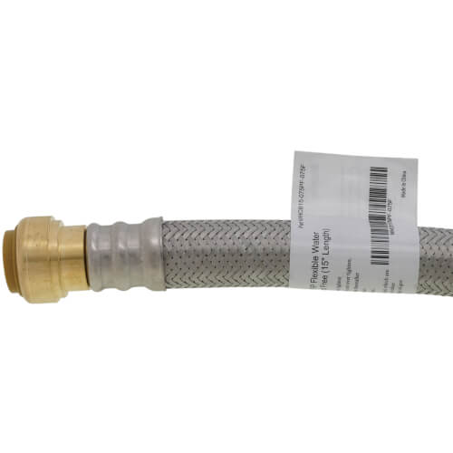 Main product image of 3/4" Push Fit x 3/4" FIP Braided Water Heater Connector, Lead Free (15" Length)