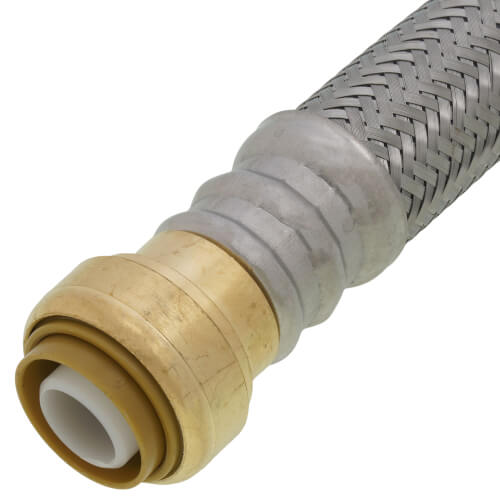 Main product image of 3/4" Push Fit x 3/4" FIP Braided Water Heater Connector, Lead Free (15" Length)