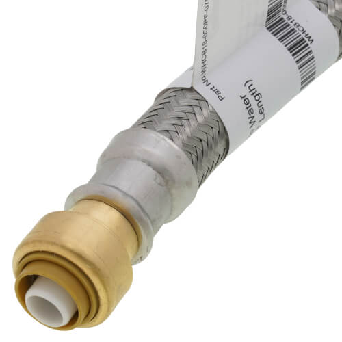Main product image of 1/2" Push Fit x 3/4" FIP Braided Water Heater Connector, Lead Free (18" Length)