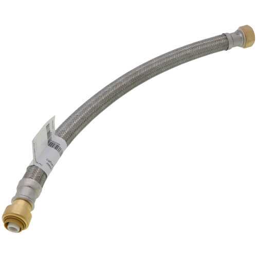 Main product image of 1/2" Push Fit x 3/4" FIP Braided Water Heater Connector, Lead Free (18" Length)