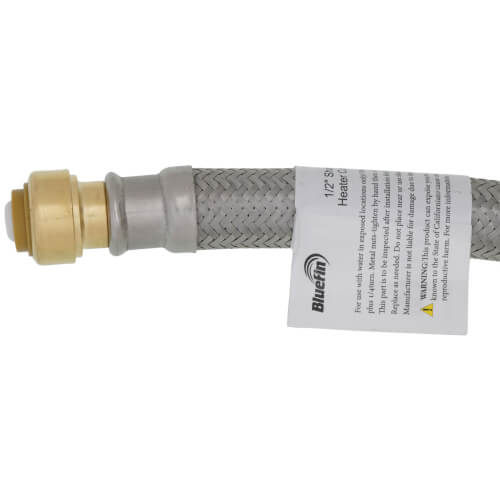 Main product image of 1/2" Push Fit x 3/4" FIP Braided Water Heater Connector, Lead Free (24" Length)