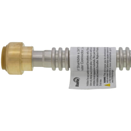 Main product image of 3/4" Push Fit x 3/4" FIP Corrugated Water Heater Connector, Lead Free (18" Length)