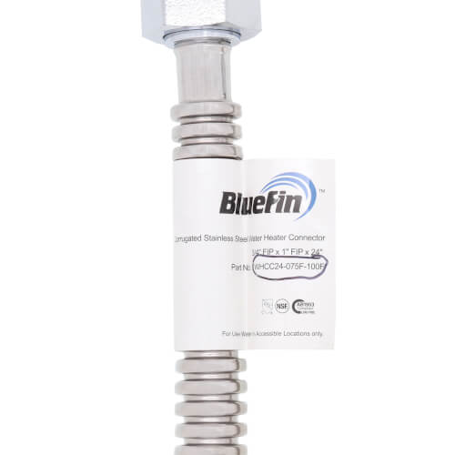 Main product image of 3/4" FIP x 1" FIP Corrugated Hose Water Heater Connector, Lead Free (24" Length)