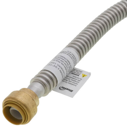 Main product image of 3/4" Push Fit x 3/4" FIP Corrugated Water Heater Connector, Lead Free (24" Length)