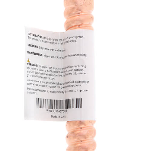 Main product image of 3/4" FIP Swivel x 3/4" Female Sweat Straight Corrugated Hose Water Heater Connector, Lead Free (18" Length)