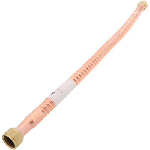 Main product image of 3/4" FIP x 3/4" FIP Swivel Straight Corrugated Copper Hose Water Heater Connector, Lead Free (24" Length)