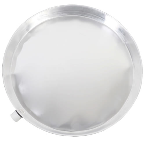 22" Water Heater Drain Pan w/ 1" PVC Drain Fitting (Aluminum)